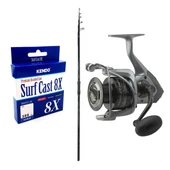 YekOutdoor Profesyonel Surf Olta Seti Okuma Ceymar Tele surf 4.30M 6 Parça Surf Kamışı&Okuma Tomcat TMC-8000 6+1bb Olta Makinesi - 1