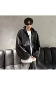 NYC GİYİM TEKSTİL Ultra ovarsize hakiki deri unisex hip hop mont - 1