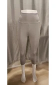 NYC GİYİM TEKSTİL İnce Kapri Tayt Toparlayıcı Yüksel Bel Light Gri Renk - 7