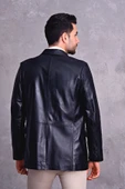 NYC GİYİM TEKSTİL Hakiki Deri Blazer Klasik Ceket Punto Dikişli - 2