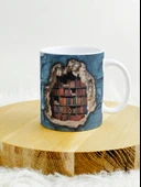 DeepCraft 3D Görünümlü Kitaplık1 Mug Hediyelik Kupa 300ML - 4