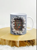 DeepCraft 3D Görünümlü Kitaplık1 Mug Hediyelik Kupa 300ML - 2