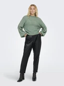 Only Kadın Onlymynte Faux Leather Pants Siyah Deri Pantolon 15341146S - 5