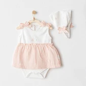 Kız Bebek Elbise Takim Dress Band Set Love Family AC25505 - 1