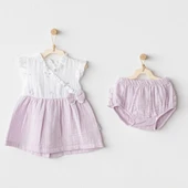 Kız Bebek Elbise Takim Dress Underpant Set Magical Butterfly Muslin AC25574 - 1
