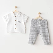 Erkek Bebek Takım 2 Parça Set Little King AC25813 - 1