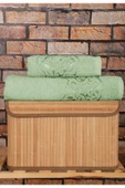 2 Parça Banyo Havlu Takımı %100 Pamuklu Şah Desen - 9