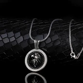 925 AYAR GÜMÜŞ MİKRO TAŞLI KARTAL MODEL KOLYE thumbnail 1