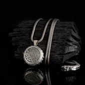 925 Ayar Gümüş Hz Süleyman Mührü Model Muska Kabı Kolye thumbnail 2