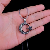 925 AYAR GÜMÜŞ KELİME-İ TEVHİD AY YILDIZ MODEL 2 MADALYON KOLYE thumbnail 3