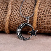 925 AYAR GÜMÜŞ KELİME-İ TEVHİD AY YILDIZ MODEL 2 MADALYON KOLYE thumbnail 2