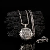 925 Ayar Gümüş Hz Süleyman Mührü Model Muska Kabı Kolye thumbnail 1