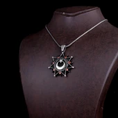 925 AYAR GÜMÜŞ AYYILDIZ MODEL ZİRKON TAŞLI MADALYON KOLYE thumbnail 4