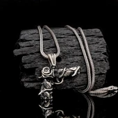 925 Ayar Gümüş Gül Desenli 14'Lü Model Erkek Kolye thumbnail 1