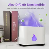 QASUL 3D Alev Görünümlü 7 Renk Led Işıklı Gece Lambası Hava Nemlendirici Alev Aroma Yayıcı - 3