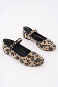 Muggo JENNİFER Tek Bantlı Leopar Desenli Kadın Günlük Babet - 6