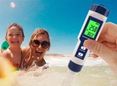 5in1 Dijital PH/TDS/EC/Tuzluluk/Sıcaklık Metre Işıklı Test Cihazı İletkenlik Kalem Model - 4