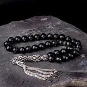 ZİRKON TAŞ İŞLEMELİ GÜMÜŞ PÜSKÜLLÜ GÜRCİSTAN OLTU TAŞI TESBİH thumbnail 1