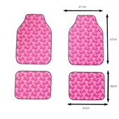 Oto Halı Paspas Universal 4 Parça Pembe Fiyonk Desenli - 4