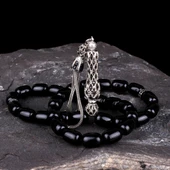 ZİRKON TAŞ İŞLEMELİ GÜMÜŞ PÜSKÜLLÜ ATEŞ KEHRİBAR TESBİH thumbnail 1