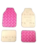 Oto Halı Paspas Universal 4 Parça Pembe Fiyonk Desenli - 5