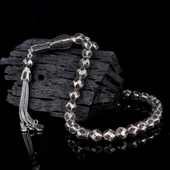 ZİRKON TAŞ İŞLEMELİ TAMAMI 925 AYAR GÜMÜŞ TESBİH thumbnail 2