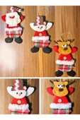 Peluş Aksesuar Çam Ağacı Süsü 3 Adet Tekstil Örme Orta Boy 17  x 11 CM Yılbaşı Çam Ağacı Süsü Peluş - 1