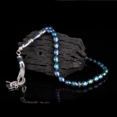 Zirkon Taşlı Gümüş Püsküllü Renk Değiştiren Arpa Kesim His Taşı Tesbih thumbnail 2