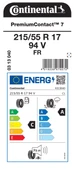CONTİNENTAL 215/55R17 94V FR PC7 YAZ LASTİĞİ ÜRETİM YILI:2025 - 2