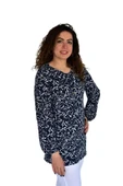 Kadın Ebruli Desen Baskılı Viscon Bluz BGL-ST04284 - 4