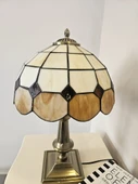 Yüceeller El Yapımı Eskitme Vitray Retro Barok Abajur Masa Lambası Oturma Yatak Odası Kahve Beyaz - 4