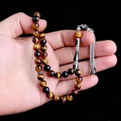 Zirkon Taşlı Gümüş Püsküllü Kaplangözü Taşı Tesbih thumbnail 2