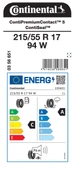 CONTİNENTAL 215/55R17 94W PC5 CONTİSEAL YAZ LASTİĞİ ÜRETİM YILI:2025 - 2