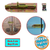 Mavzer Sürgü No:10 Kilit Kadmiyum 42x110 mm Kapı Pencere Emniyet Mandalı Kilidi - 1