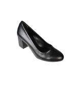 YAZKIŞ Kadın Siyah Ten Cilt Önü Yuvarlak Burun 5cm Kalın Topuklu ayakkabı thumbnail 1