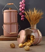 Bonera Emaye 3'lü Kahverengi Bakraç Set, 20-22-24 Cm - 1