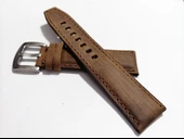 Fado&Her Saate Uyumlu Yarım Kroko Greyzı Deri   Saat Kordonu 20 mm  (206) kahve thumbnail 1