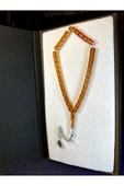 ÇUBUK KEHRİBAR TESBİH BAL RENKLİ KAPSÜL KESİM T-127 - 1