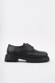 Muggo JUANİTA Kalın Taban Bağcıklı Günlük Casual Makosen Kadın Loafer Ayakkabı - 3