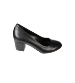 YAZKIŞ Kadın Siyah Ten Cilt Önü Yuvarlak Burun 5cm Kalın Topuklu ayakkabı thumbnail 5