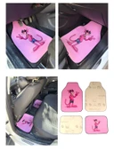 Oto Halı Paspas Universal 4 Parça Pembe Pembe Panter Desenli - 3
