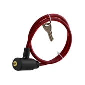 Bisiklet Kilidi 65 cm Halat Zincir Çelik Kilit Çap 10 mm Ø  Hırsız Önle Güvenlik 1 Adet Kırmızı Renk - 4