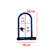 Motosiklet Bisiklet Direksiyon U Kilidi Halat Zincir Çap 18 mm Çelik Hırsız Güvenlik 29 cm - 2