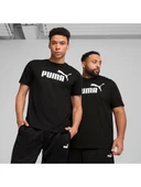 Puma ESS No. 1 Logo Tee Erkek Regular Fit Baskılı Siyah T-Shirt 68253201 - 1