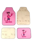 Oto Halı Paspas Universal 4 Parça Pembe Pembe Panter Desenli - 4