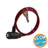 Bisiklet Kilidi 65 cm Halat Zincir Çelik Kilit Çap 10 mm Ø  Hırsız Önle Güvenlik 1 Adet Kırmızı Renk - 1