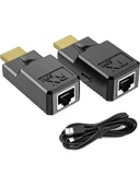 TENON HDMİ Extender Cat5-cat6 60 Metre Uzatıcı- HDMI RJ45 Cat5 6 Extender Uzatıcı Güç Destekli Uzatma Aparatı thumbnail 2