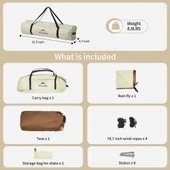 Naturehike Ango Picnic Otomatik Kurulum 3 Kişilik Çadır  Fresh & Black - 4