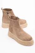 Kadın Bot Vizon Kalın Taban Süet Bağsız Yüzüdüz thumbnail 1