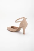 Büyük Numara Kadın Topuklu Ayakkabı Nude Karnı Yarık Model Baretli Cilt thumbnail 5